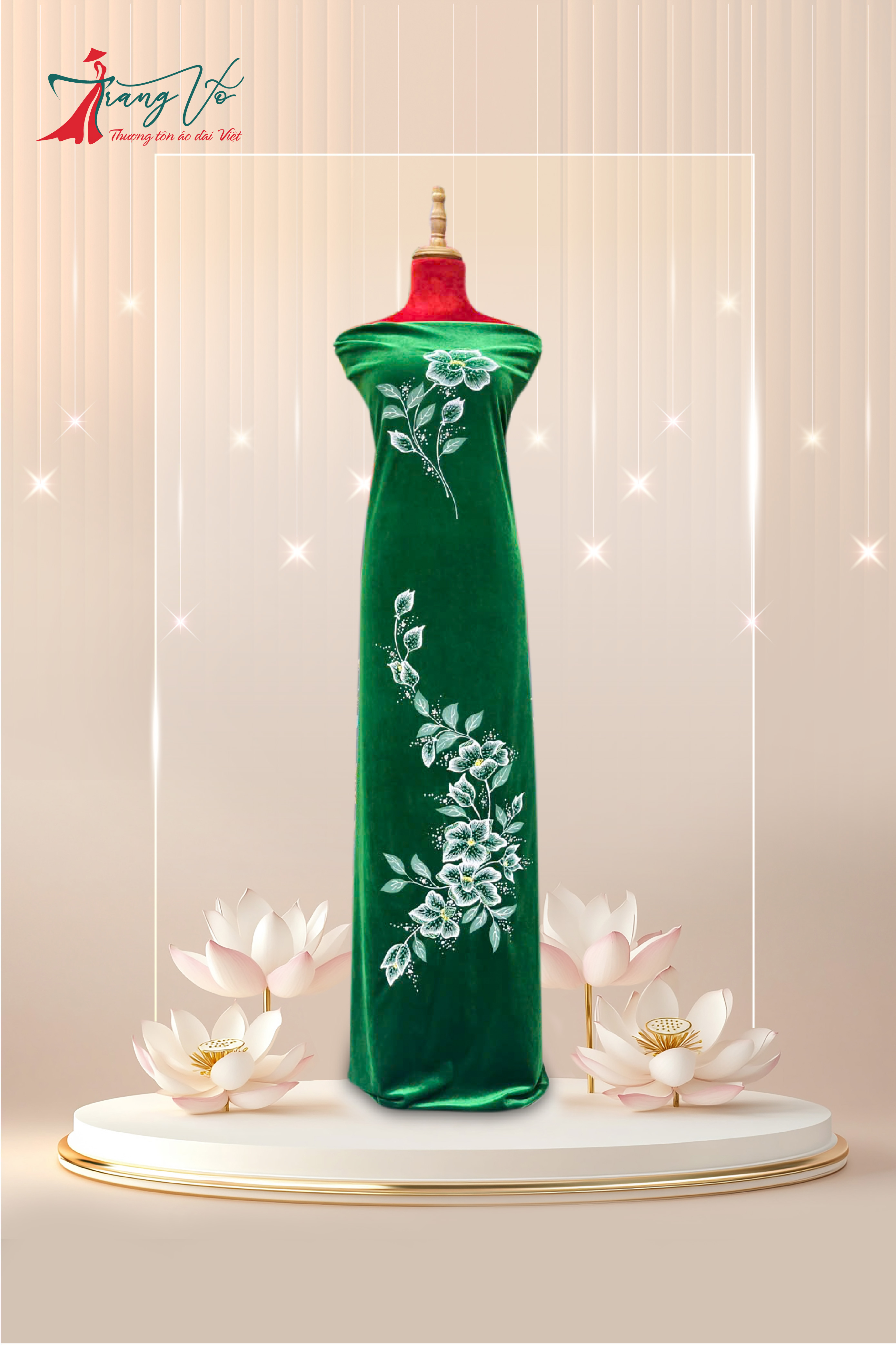 NHUNG THUN VẼ HOA TINH TẾ KẾT PHA LÊ XANH LÁ #29102410